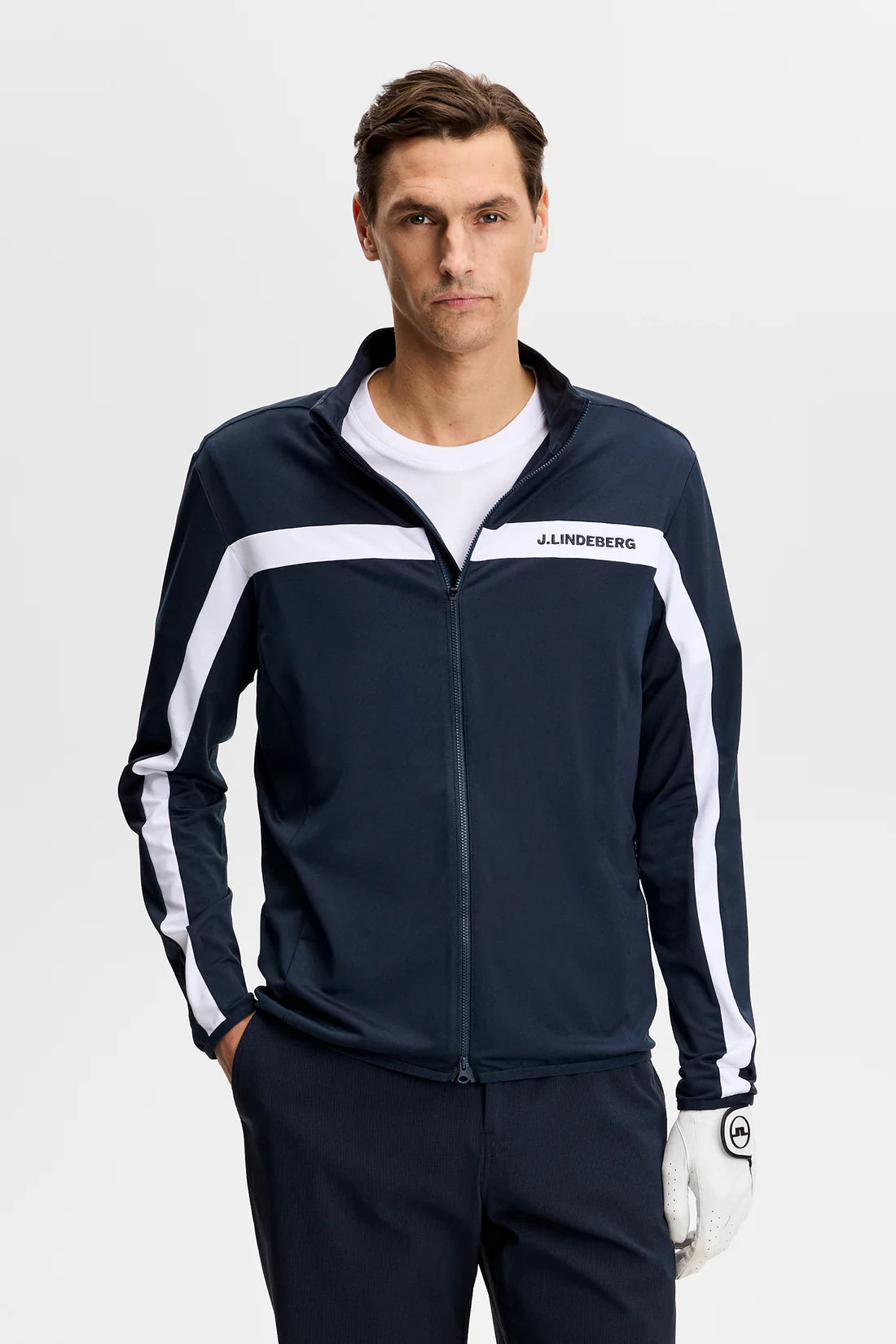 J.Lindeberg Golf Mid Layer Heren | Jarvis Mid Layer Jl Navy