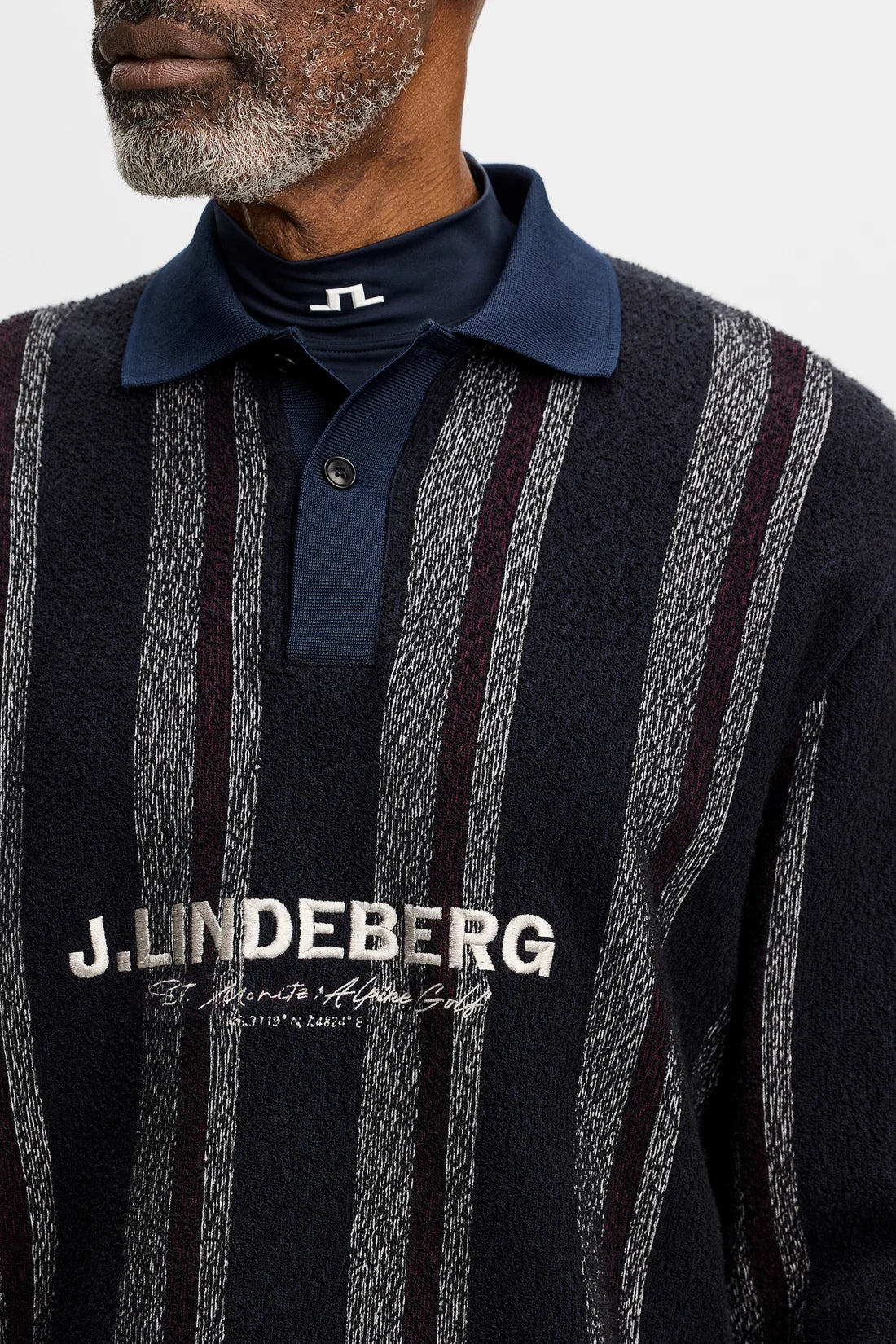 O630 GARRETT POLO STRIPE NAVY