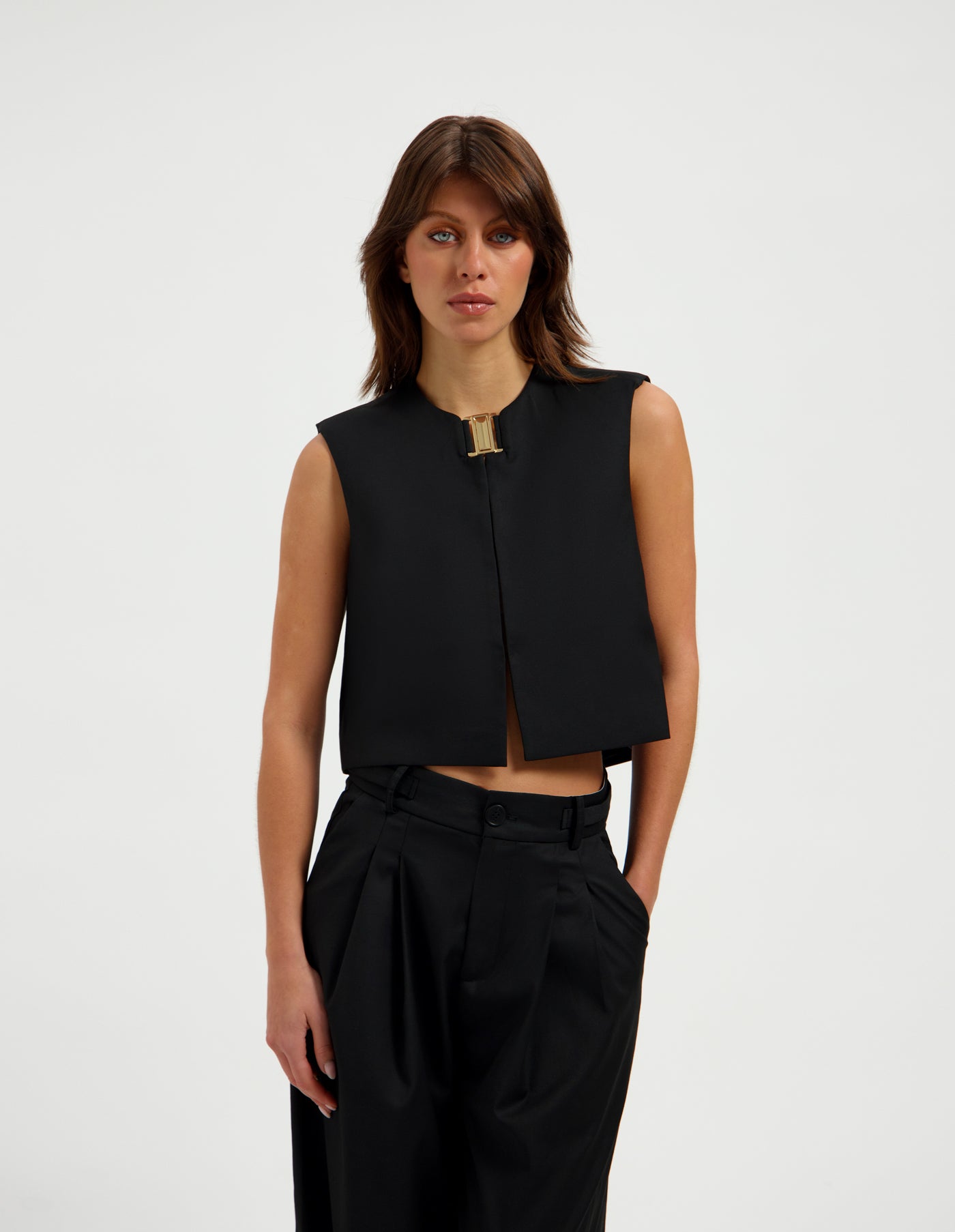 gypsohila ★ Sucre Gilet 【BlackNavy】 Azulae Zwarte Gilet Top Dames | GILA GILET - BLACK