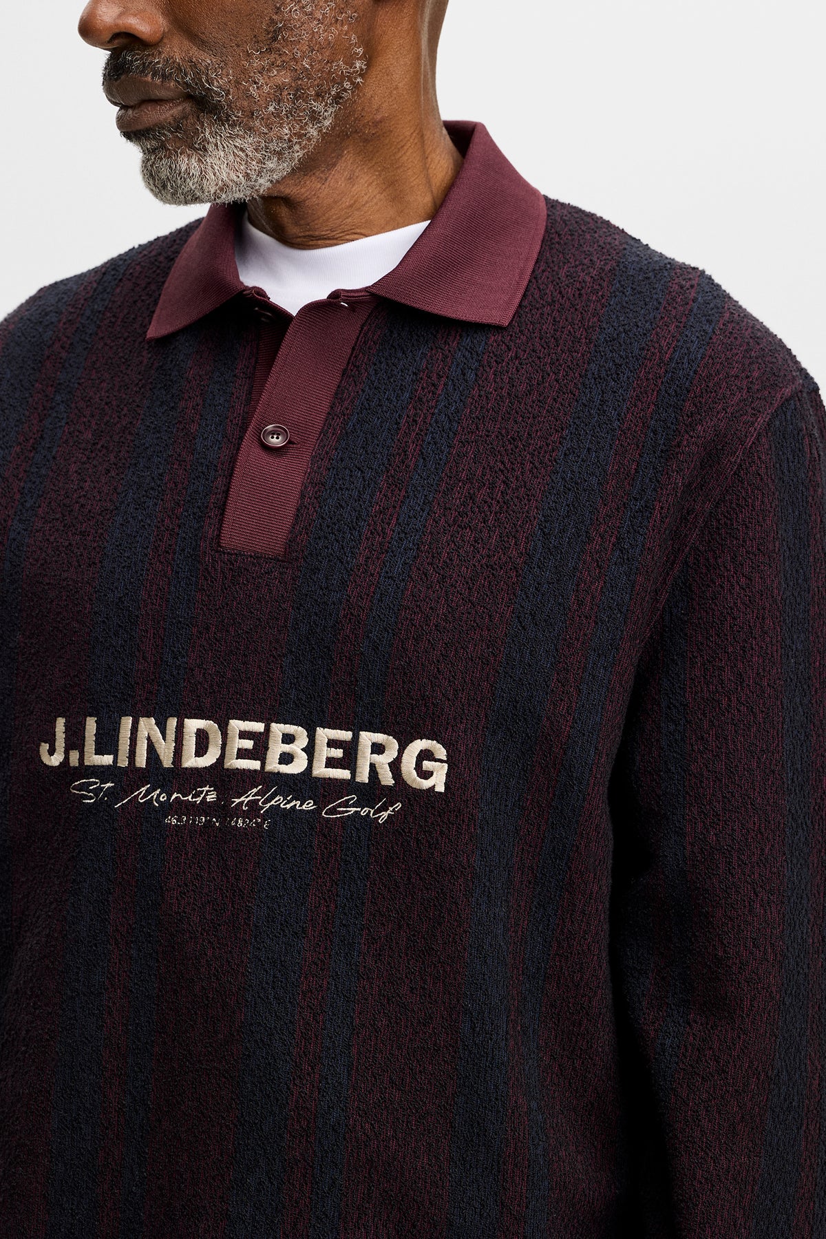 G163 GARRETT POLO STRIPE WINE